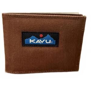 KAVU Brown Canvas Bifold Wallet Outdoor Minimalist Travel